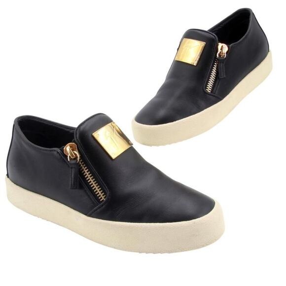 Giuseppe Zanotti Zip Slip-on 38 Leather Sneakers GZ-0208N-0016 - Picture 1 of 9
